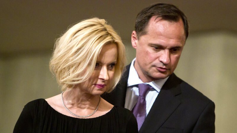Większościowy udziałowiec Idea Banku Leszek Czarnecki wraz z żoną prezenterką Jolantą Pieńkowską